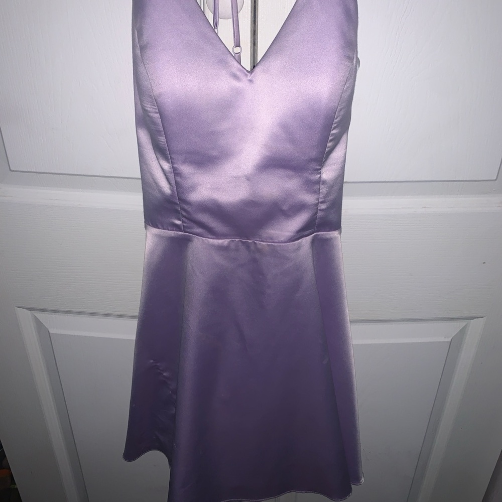 B Darlin Lilac Satin Mini Dress